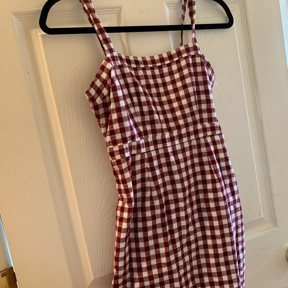Red and white plaid dress